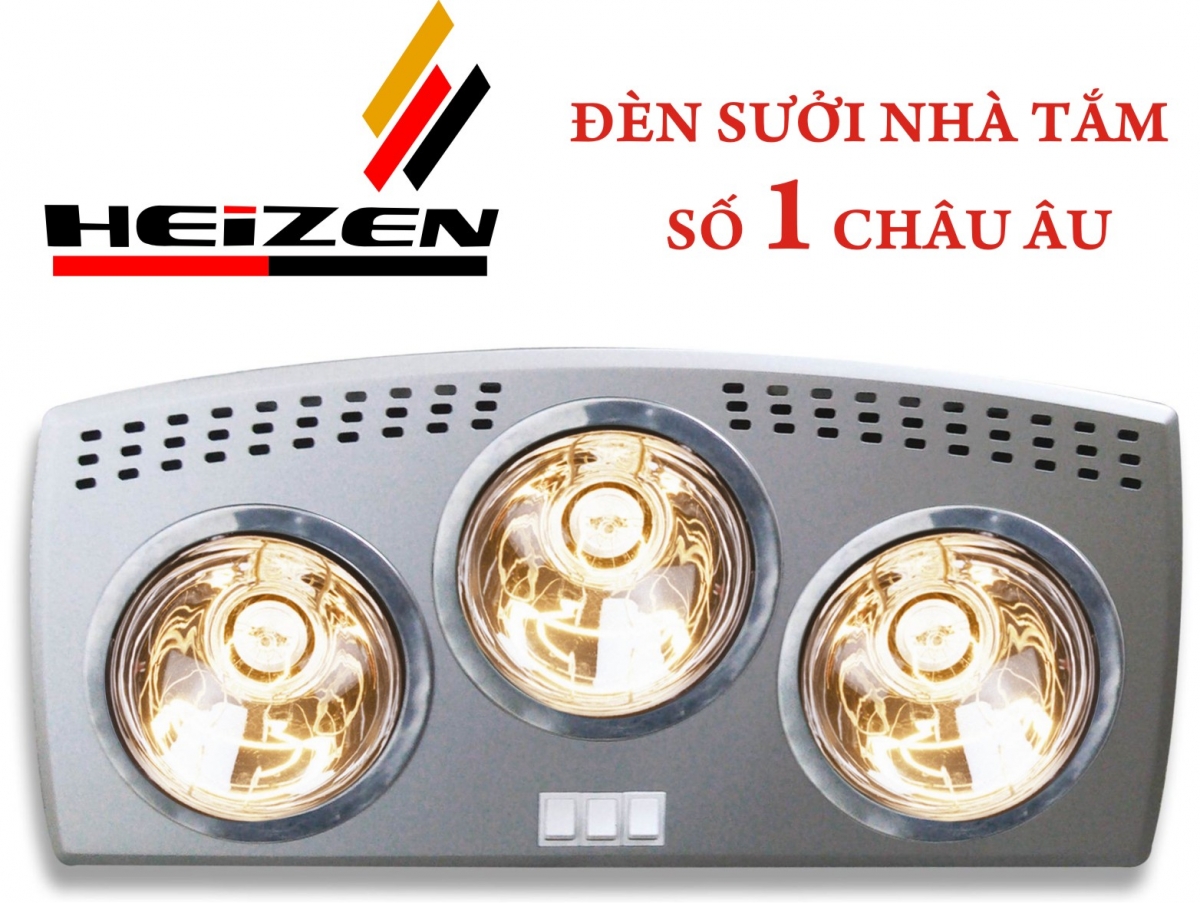 Đèn sưởi Heizen 3 bóng bạc